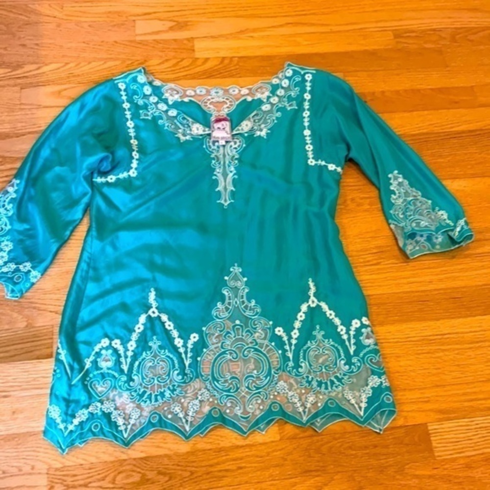 Designer silk embroidery tunic